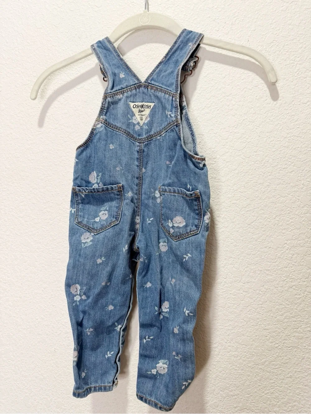 Oshkosh Vestbak Floral Denim Overalls 9-12 months